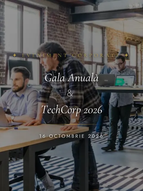 Previzualizare: ecranul de deschidere al invitației demo de eveniment corporate, model Modern