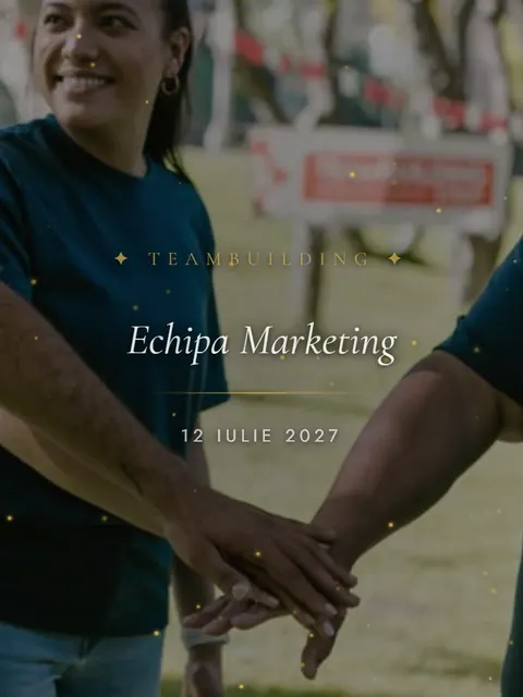 Previzualizare: ecranul de deschidere al invitației demo de teambuilding, model Corporate Modern