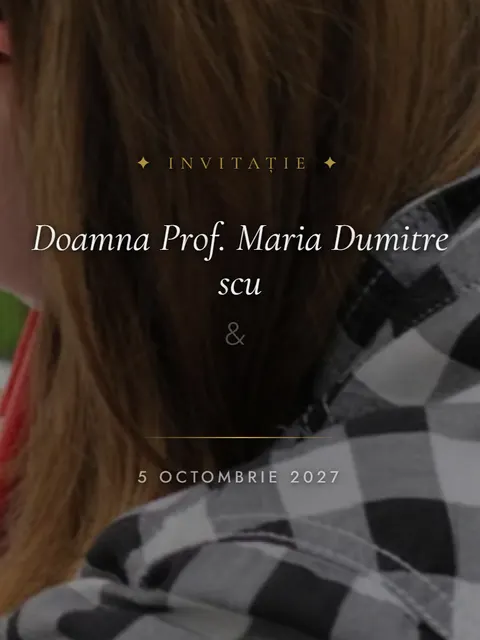 Previzualizare: ecranul de deschidere al invitației demo de ziua profesorului, model Ziua Profesorului Clasică