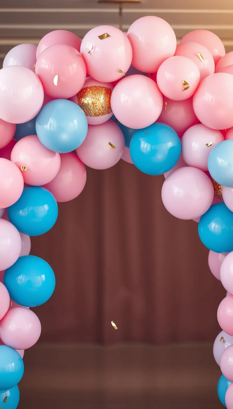 Invitație Gender Reveal Arcada Roz & Bleu