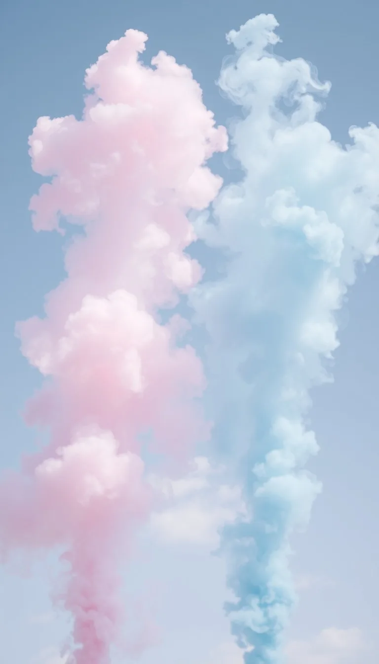Invitație Gender Reveal Fum Roz & Bleu