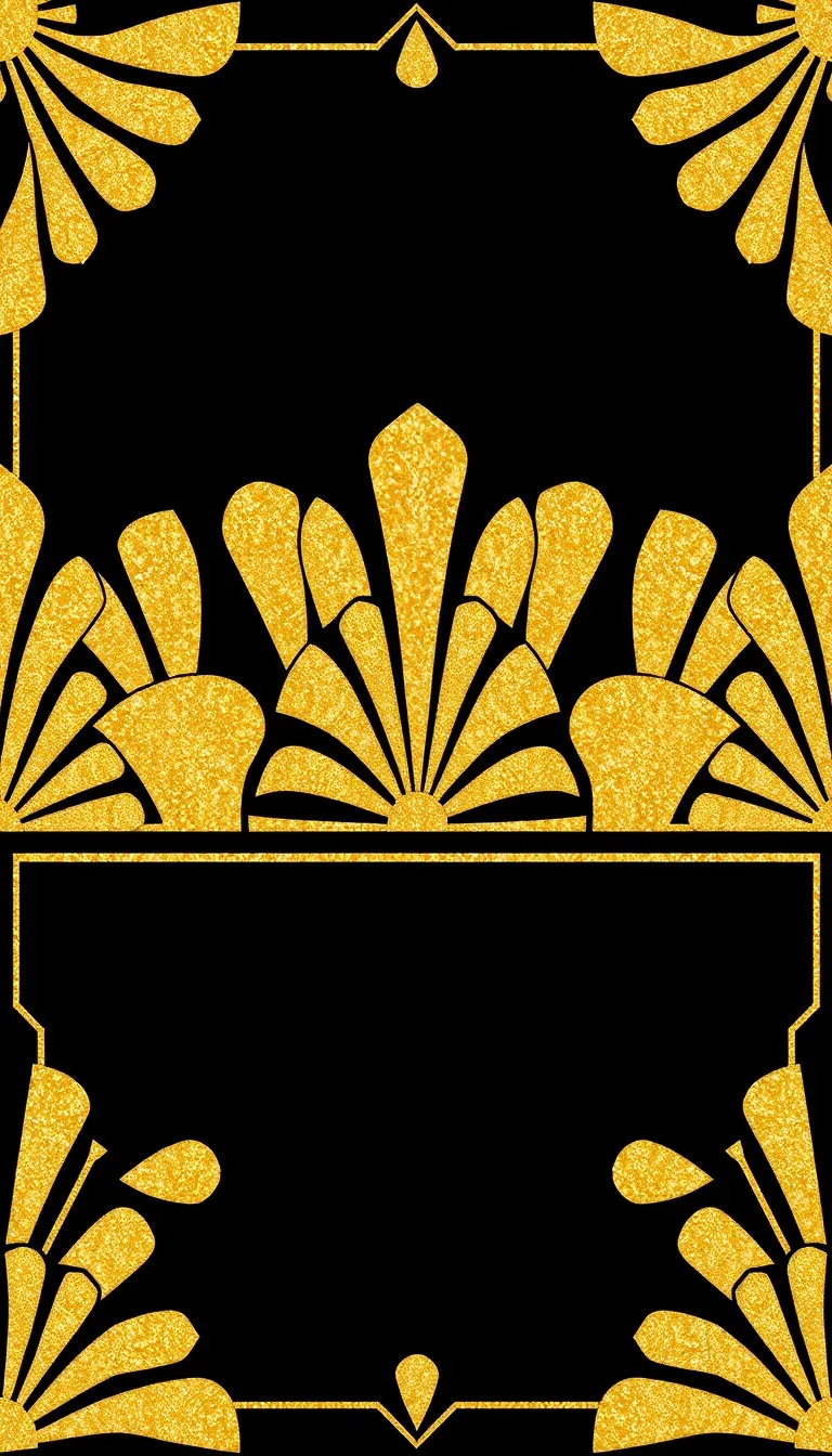 Model invitație nuntă Art Deco Auriu