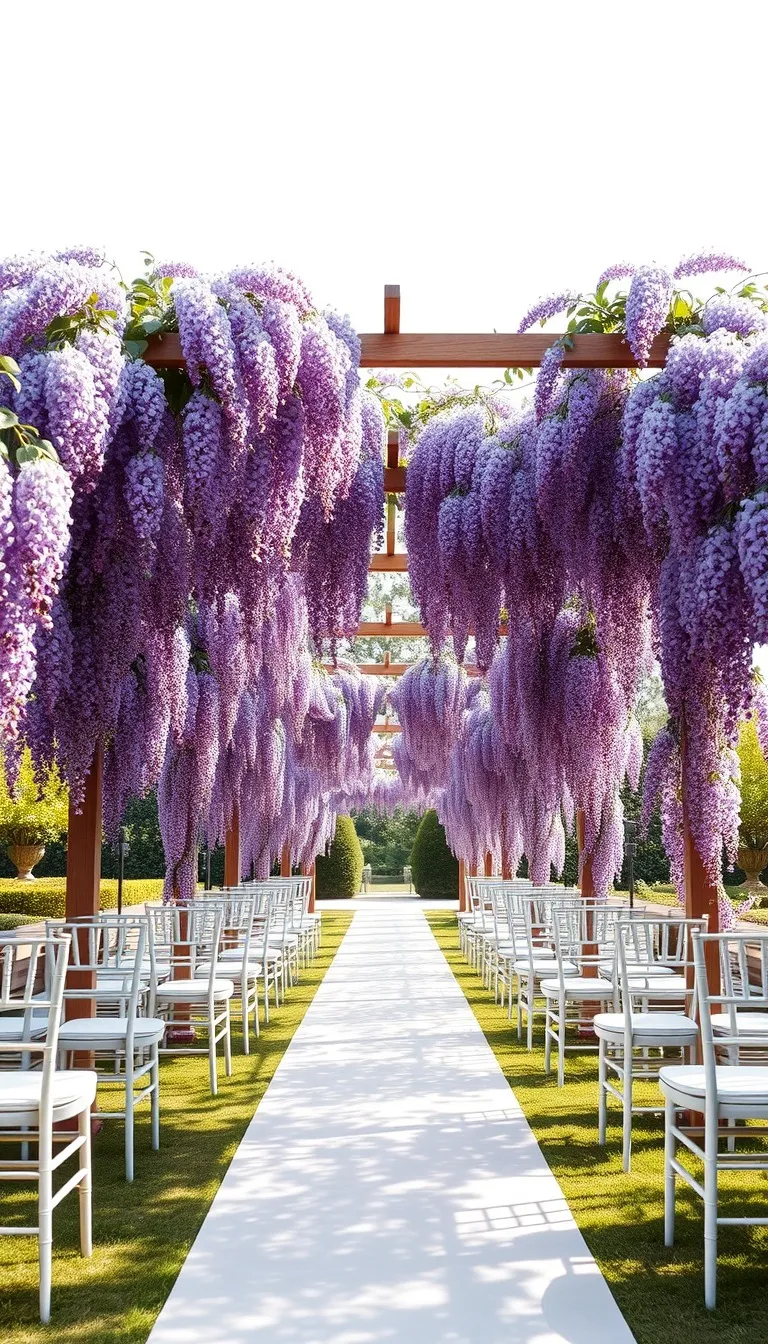 Model invitație nuntă Pergola cu Glicină