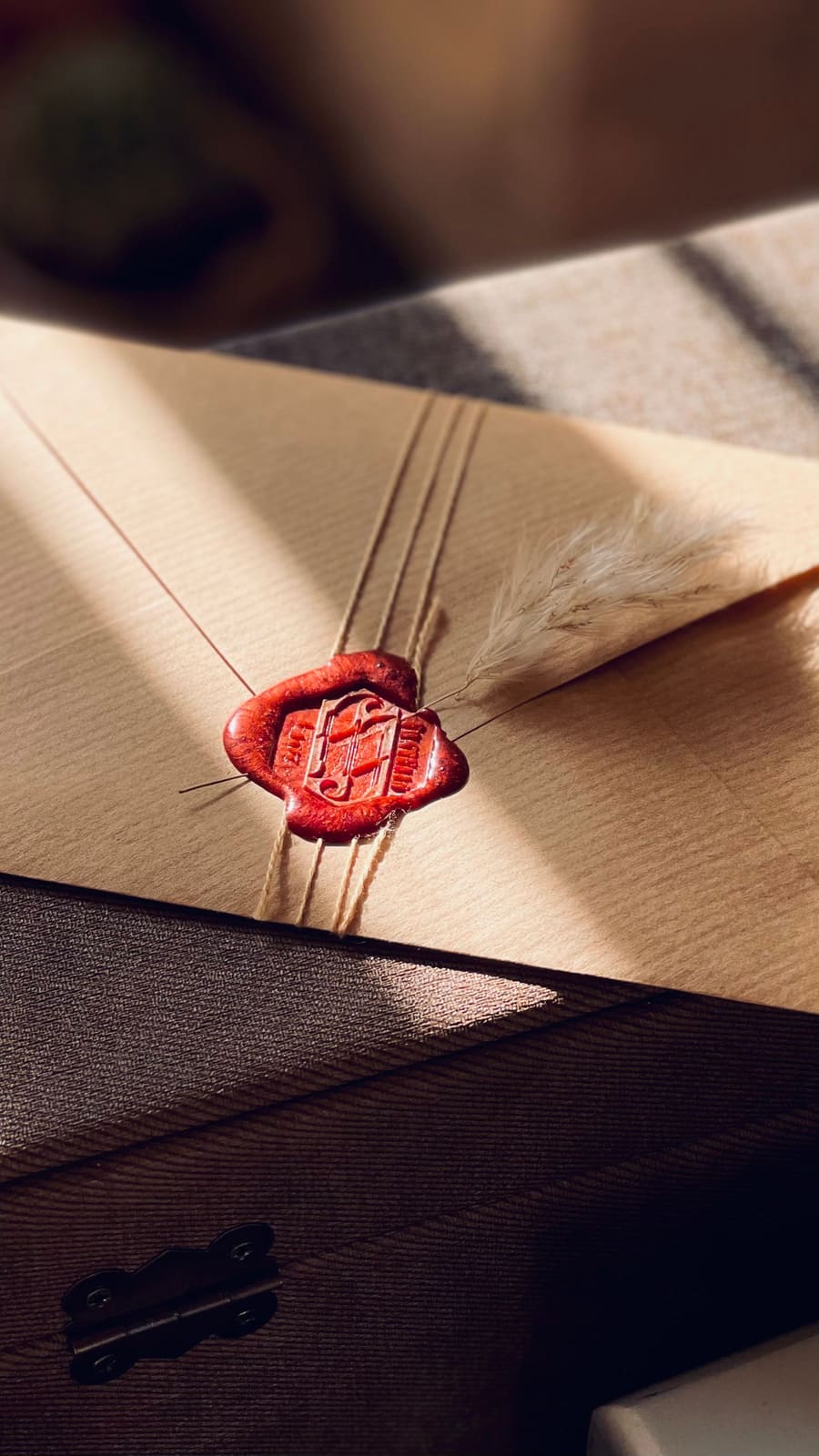 Baptism invitation crimson-seal