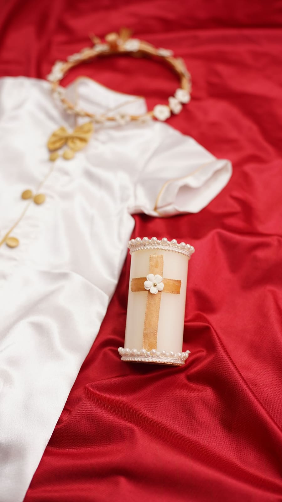 Baptism invitation christening-candle