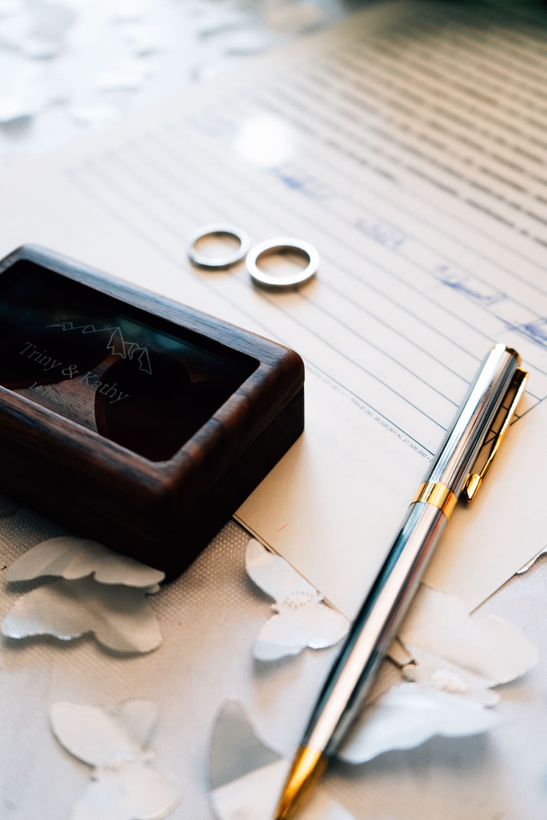 Wedding invitation vow-signature