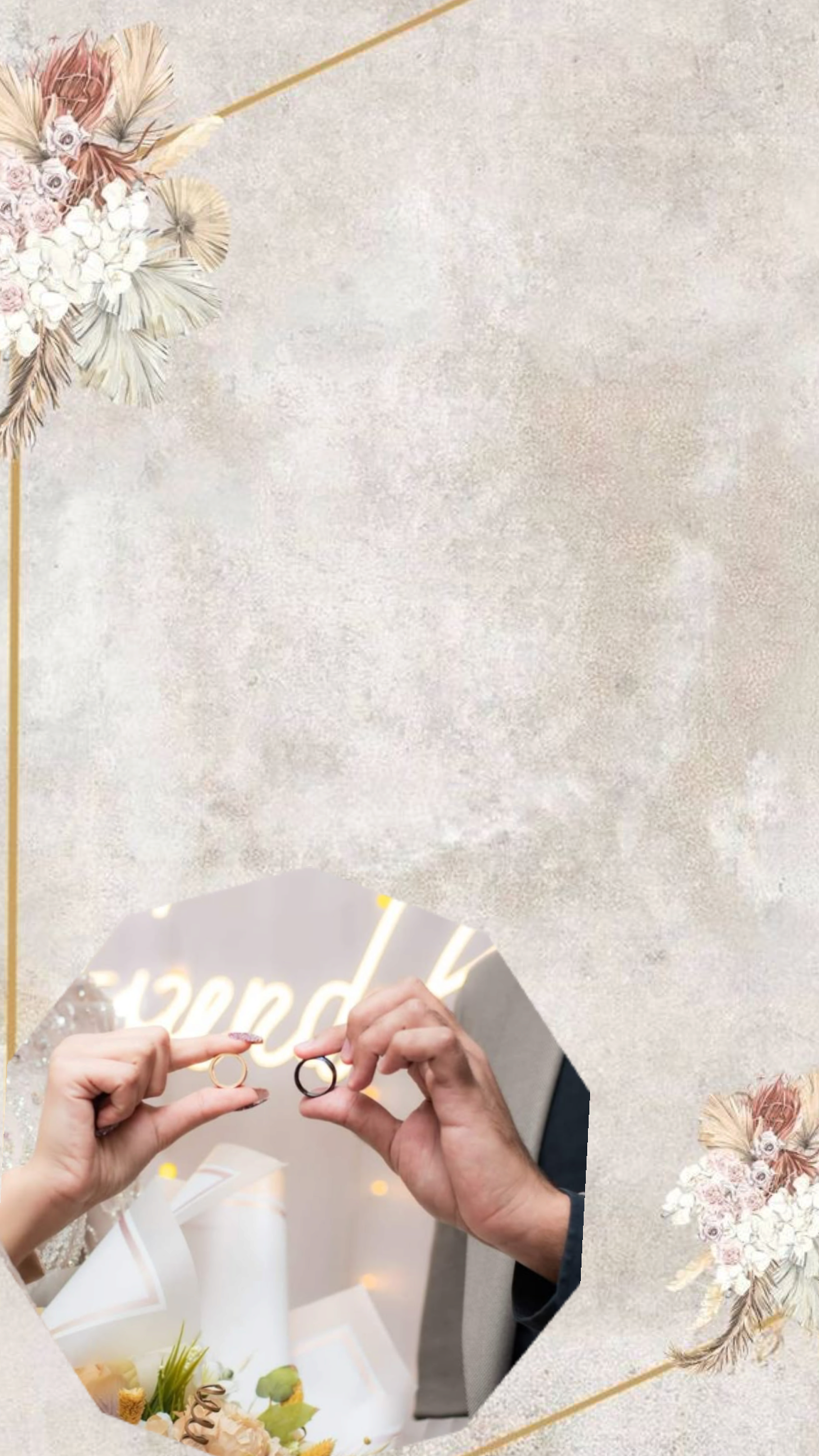 Wedding invitation Golden